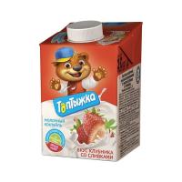 Коктейль молочный ультрапаст Топтыжка клубника со сливками 3,2% Edge 500г