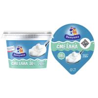 Сметана 18% Вятушка КМК пл ст 250г