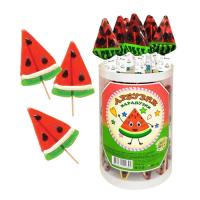 Карамель на палочке Арбузик Три Собаки Забияки 30г 40 шт туба