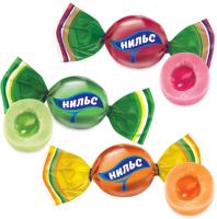 Жевательная карамель Нильс со вкусом вишня апельсин зеленое яблоко КДВ