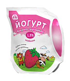 Йогурт молочный с ароматом Клубника 1,5% Кезский сырзавод 450г