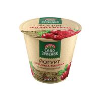 Йогурт 3,5% брусника малина Село Зеленое пл ст 120г_прямо