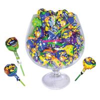 Карамель Papa Bear на палочке с жеват резинкой_окрашивает язык Три Собаки Забияки 10 г 80 шт бокал