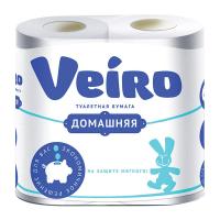 Бумага туалетная Вейро Veiro домашняя белая 2 слоя 4 рулона