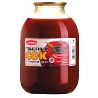 Сок томатный с сахаром и солью Принто СКО стекло 3 л