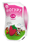 Йогурт молочный с ароматом Клубника 1,5% Кезский сырзавод 900г
