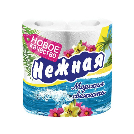 Бумага туалетная Нежная арома Морская свежесть 4 рулона