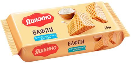 Вафли Яшкино Сливочные КДВ 300 г*15
