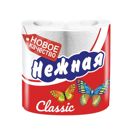 Бумага туалетная Нежная Классика 4 рулона 