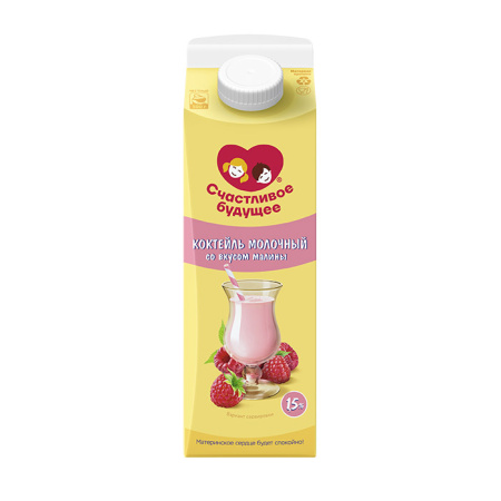 Коктейль молочный Вятушка 1,5% с малиной БЗМЖ КМК 0,5 л*12