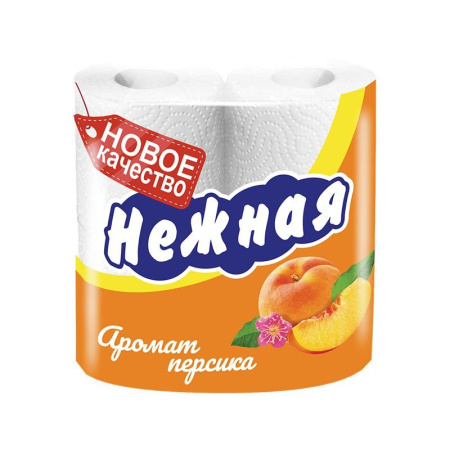 Бумага туалетная Нежная арома Персик 4 рулона