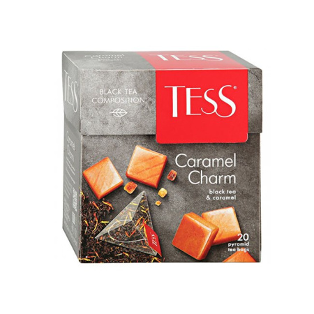 Чай Тесс Tess Caramel Charm черный с ароматом сливок и кусочками карамели 20 пир.