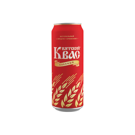 Квас Вятский Хлебный Вятич ж/б 0,45 л*20