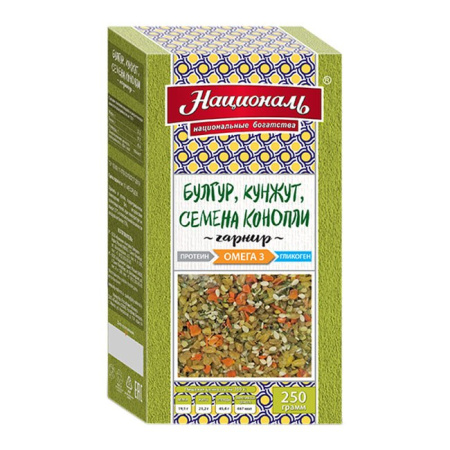 Крупа Омега-3 булгур, кунжут, семена конопли Националь 250 г