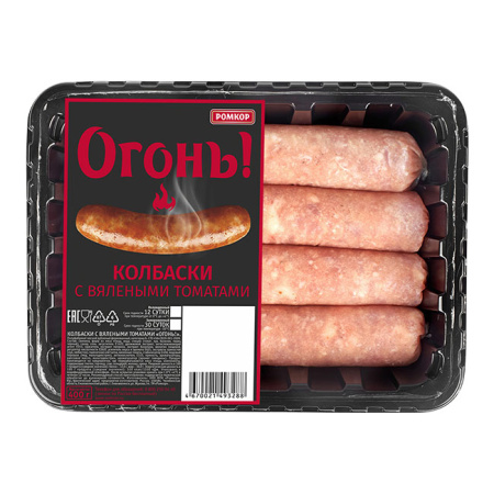 Колбаски с вялеными томатами Огонь! зам. Ромкор 400 г