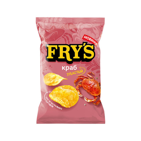 Чипсы картофельные FRY'S со вкусом Зубастый краб Черноголовка 35 г*15