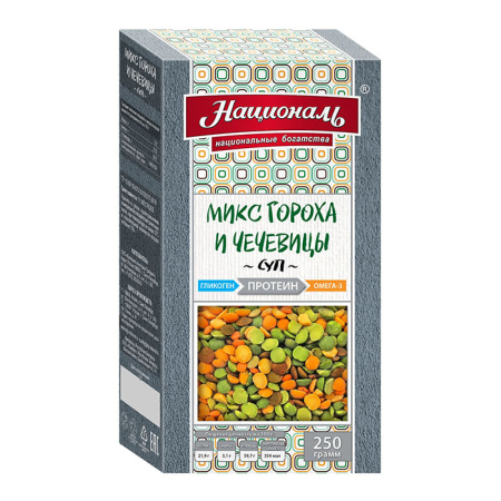 Крупа Националь Протеин микс гороха и чечевицы 250 г