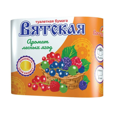 Бумага туалетная Вятская арома Лесные ягоды 4 рулон