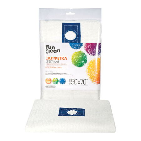 Салфетка стеганая Fun Clean с фиксатором швабры 50*70 см 1 шт.