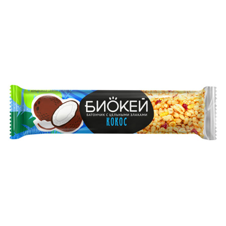 Батончик Биокей с кокосом и цельными злаками Черноголовка 25 г*8*18