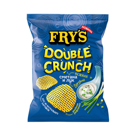 Чипсы картофельные рифленые FRY'S со вкусом Нежная сметана и дерзкий лук Черноголовка 70 г*24