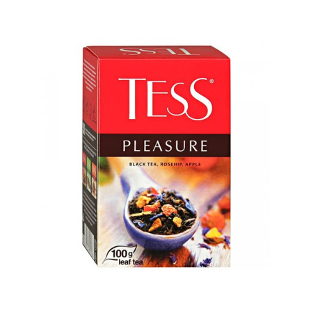Чай Тесс Tess Pleasure черный листовой с шиповником и яблоком 100 г