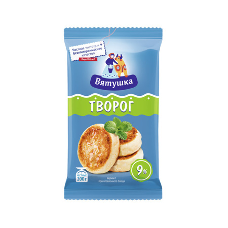 Творог Вятушка 9% БЗМЖ КМК 200 г*24