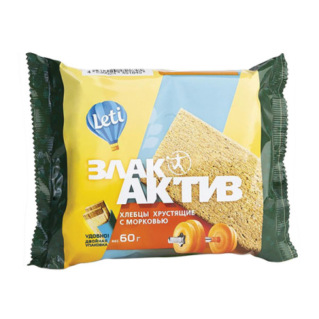 Хлебцы хрустящие Злак Актив с морковью Гороховецкая МК 60 г*20