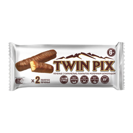 Батончик с печеньем и карамелью Twin Pix Савинов 50 г*8*12