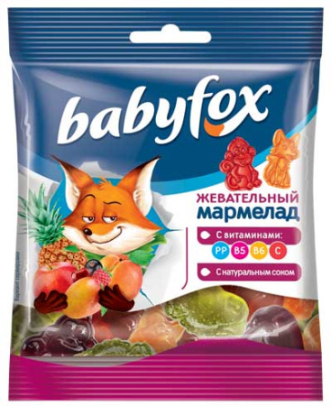 Жевательный мармелад Babyfox с витаминами ассорти вкусов 30 г