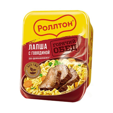 Лапша б/п Роллтон по-домашнему говядина тарелка 90 г