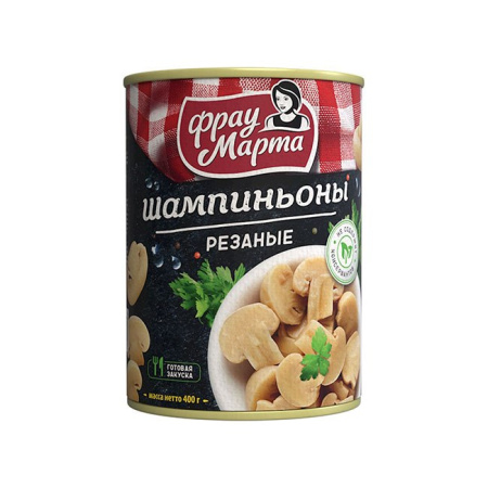Шампиньоны резаные Фрау Марта 400 г