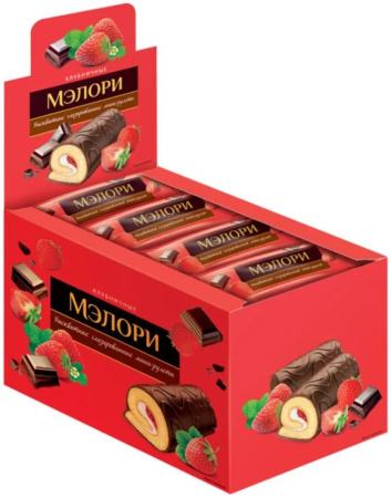 Мини-рулет глазир Мэлори Клубничный КДВ 40 г