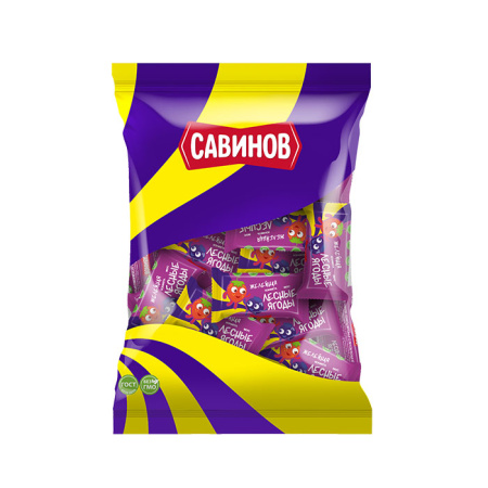 Конфеты желейные со вкусом лесных ягод Савинов 180 г*12