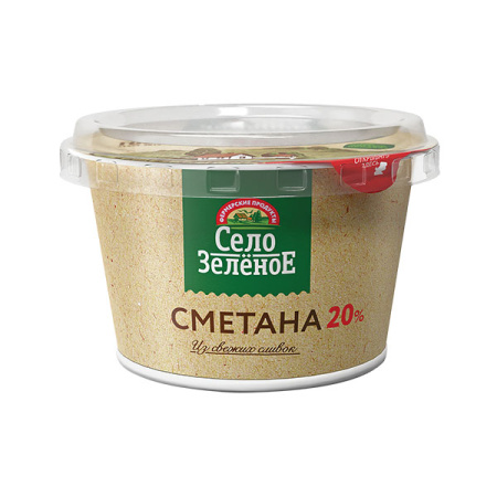 Сметана 20% БЗМЖ Село Зеленое 180 г*6