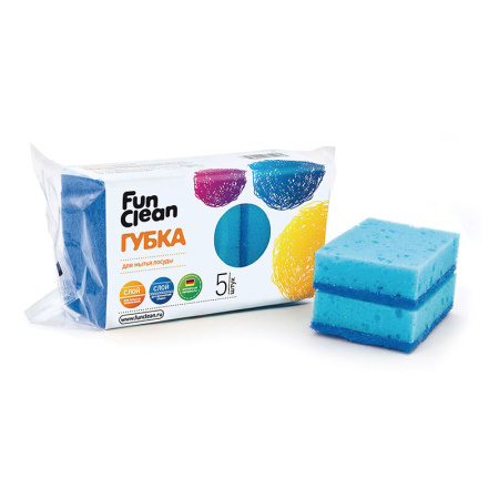Губка для мытья посуды Fun Clean 5 шт.
