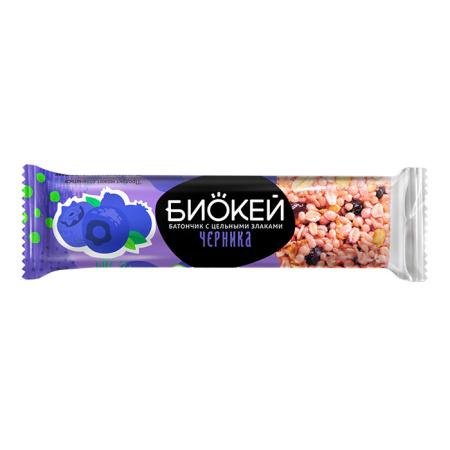 Батончик Биокей с черникой и цельными злаками Черноголовка 30 г*8*18