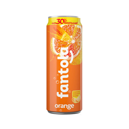  FANTOLA Orange напиток безалк. сильногаз 0,45л ж/б  Холодный розлив Черноголовка*12