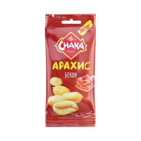 Арахис Chaka Чака обжаренный соленый со вкусом бекона Черноголовка 50 г*25