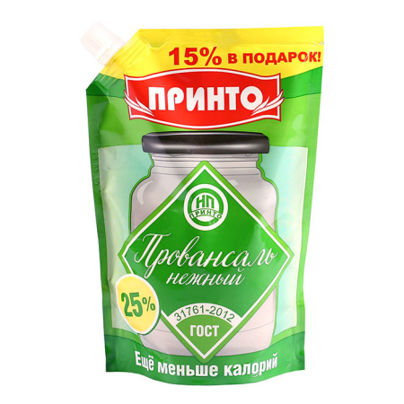 Соус майонезный Провансаль Нежный 25% Принто ДП 384 г*15