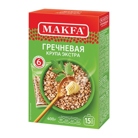 Крупа гречневая Настоящая гречка Макфа вар. пак. 400 г