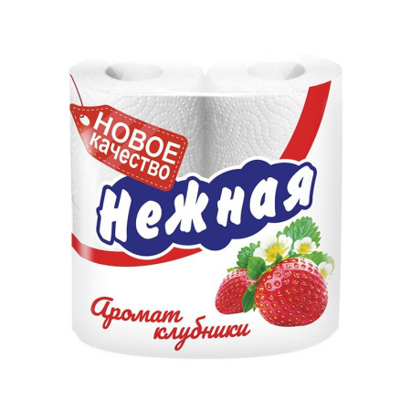 Бумага туалетная Нежная арома Клубника 4 рулона