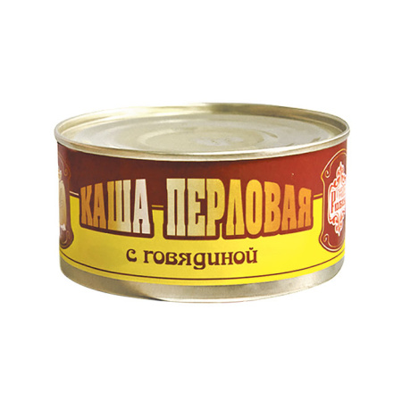 Каша перловая с говядиной Русские Колбасы Дубки ж/б 325 г