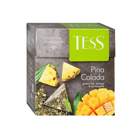 Чай Тесс Tess Pina Colada зеленый с ароматом тропических фруктов 20 пир.