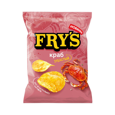 Чипсы картофельные FRY'S со вкусом Зубастый краб Черноголовка 70 г*24