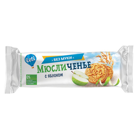 Печенье Мюсличенье с яблоком 110гр Leti Лети Гороховецкая /9