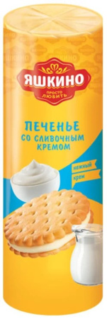 Печенье затяжное Яшкино со сливочным кремом КДВ 182 г