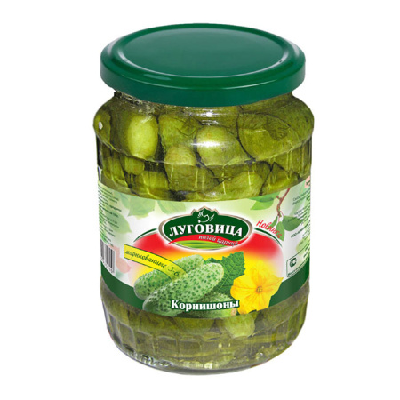 Огурцы маринованные корнишоны Луговица 670 г