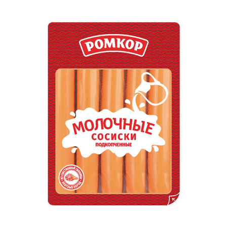 Сосиски Молочные подкопченые Ромкор 300 г