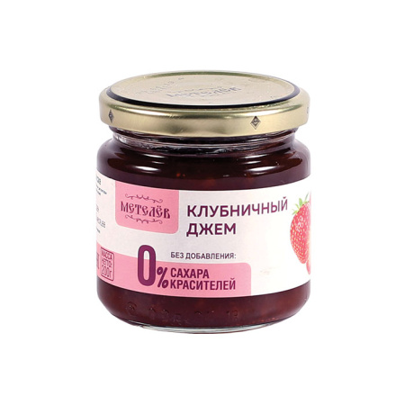 Джем без сахара на соке клубничный Метелев Принто ст/б 200 г*9
